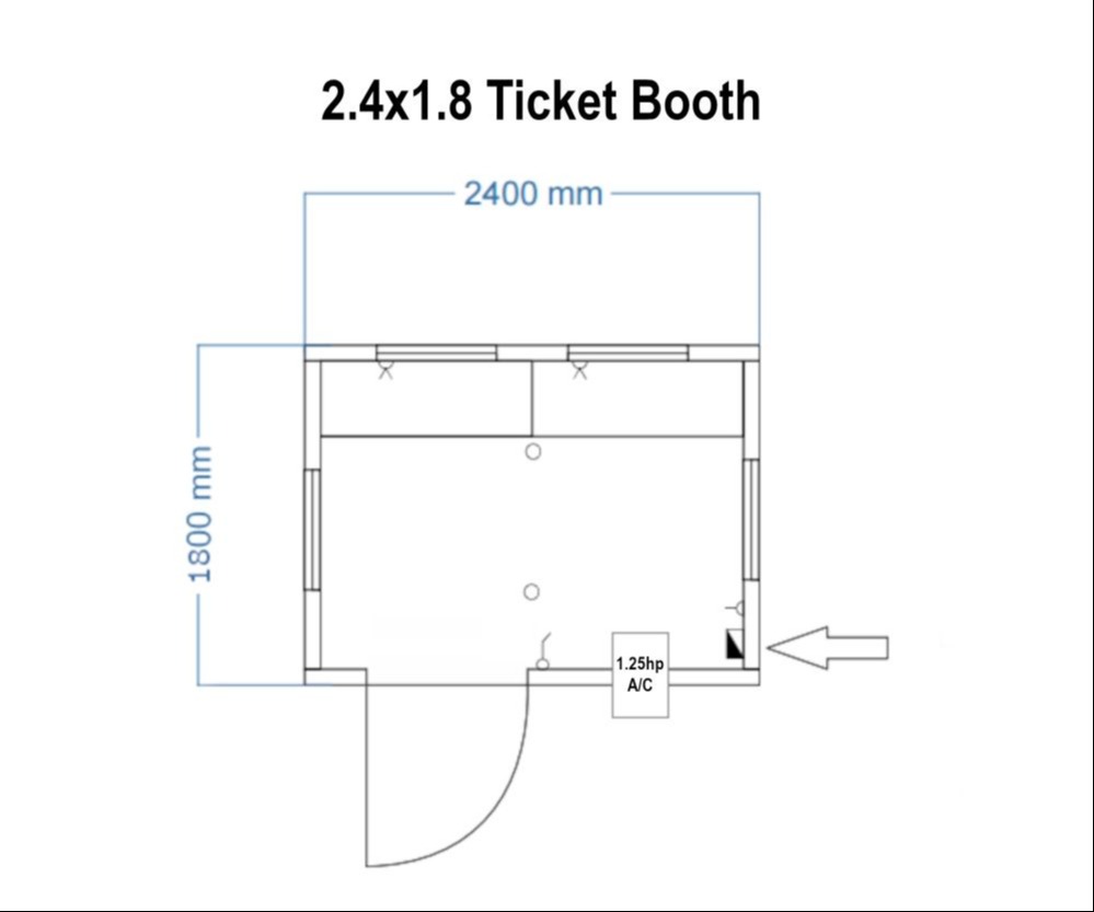 2.4x1.8 ticket booth